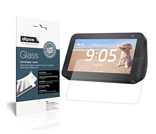dipos I 2X Protector de Pantalla Mate Compatible con Amazon Echo Show 5 Vidrio Flexible Cristal Proteccion 9H