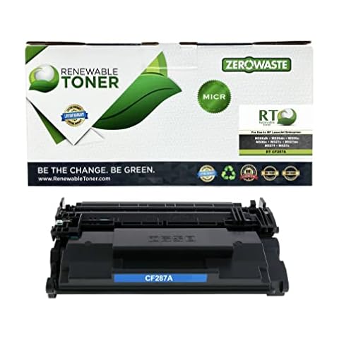 Renewable Toner Compatible MICR Toner Cartridge Replacement for HP 87A CF287A for Laserjet Pro M501 Enterprise M506 MFP M527 Cover