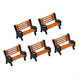 Juego de 5 modelos de bancos para distribución de tren y accesorios de mesa de arena, adecuado para modelos de estación de tren y jardín