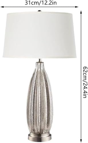 Miniatura 2 de Lamp for Desk Fabric Glass Table Lamp Bedroom Simple Modern Retro Bedroom Villa Living Room Large Light Luxury Bedside Lamp Desk Lamps for Home