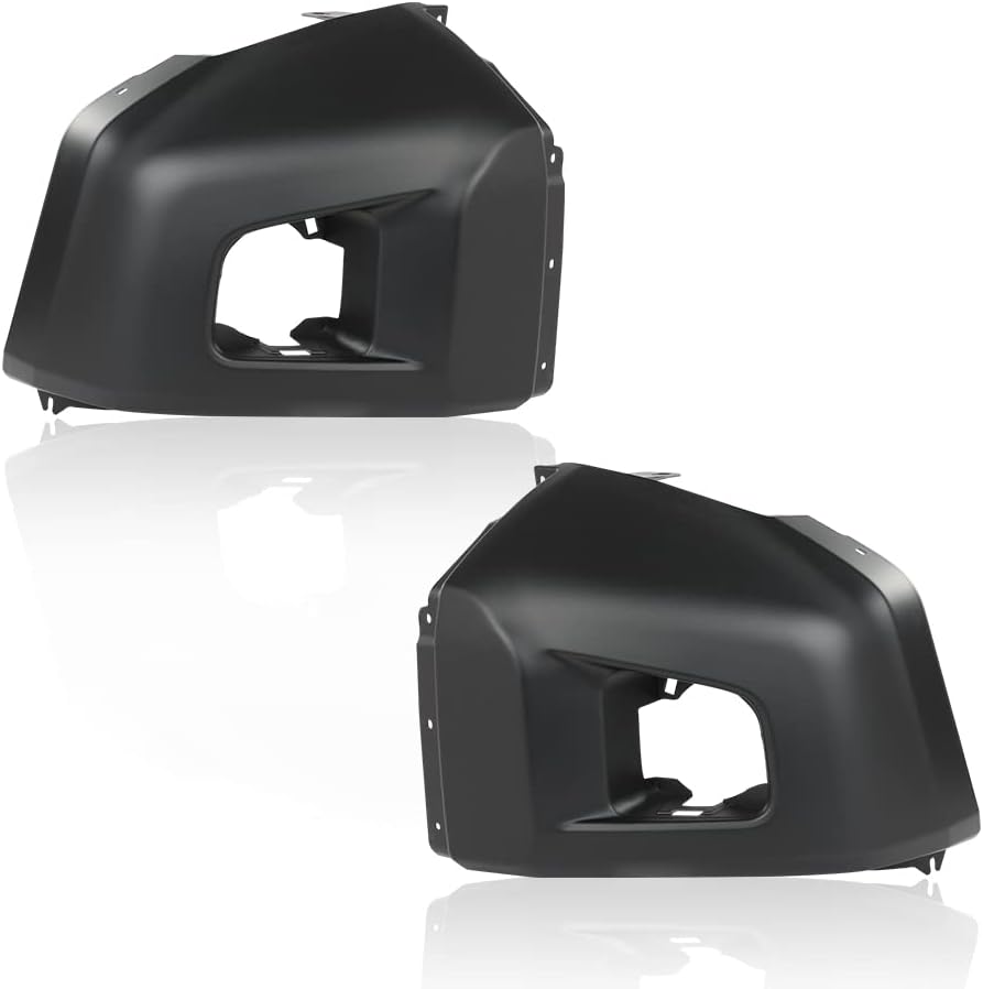 PIT66 Front Bumper End Cap Left and Right Plastic w/o Sensor Holes Compatible with Toyota Tundra 2014-2020 Fit Models without Park Assist System