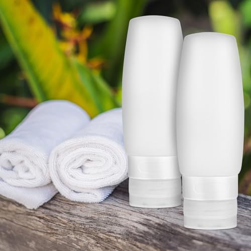 Image of Healeved 8pcs Travel Bottles Refillable Containers for Shampoo Conditioner Lotion Squeeze Tubes with Leakproof Design for Travel and Daily Use