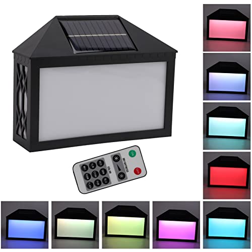 Numéro de maison solaire télécommandé avec éclairage LED multicolore - 6