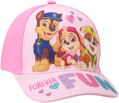 Nickelodeon Girls' Paw Patrol Baseball Cap - Skye, Marshall, Everest Curved Brim Strap Back Hat (Size 2T-7), Size 4-7 Years, Paw Patrol Group Pink #TOP5