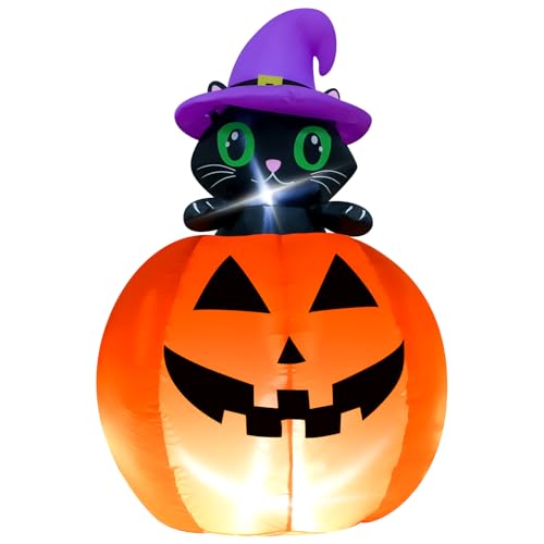 4FT Halloween Inflatable Blow up Lifting Cat Pumpkins Indoor Decoration - image 9