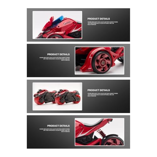Fuwraixis Katapult-Motorrad aus Legierung, 2 in 1 Motorrad gegen Spielzeug, mit Sound- und Lichteffekten, Cooles Kinderspielzeug, Sammlerauto-Modelldekoration, Geschenke für Jungen