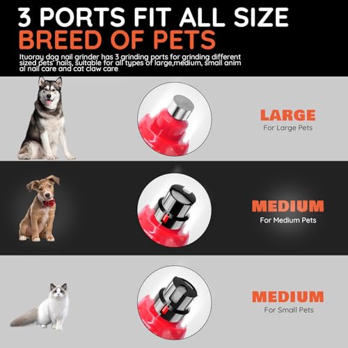 Image of Dog Grooming Kit Dog Nail Trimmers with 3 Grinding Wheels Dog Nail Grinder /Clippers /Trimmers Super Quiet Rechargeable 6-speed Cat Nail Clipper for Large Medium Dogs Cats Small Animal Nail Care