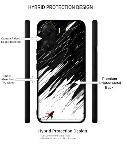 Image of Geometric Strom Design Premium 2D Printed Metal Back Case Cover for Vivo V29E 5G
