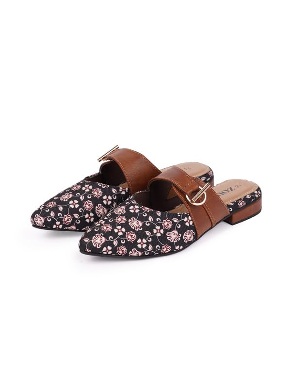 ZOUK Handcrafted Hooghly Garden Office Pointed Mule for Womens - 38 (B0CQVNCTHJ) Amazon Price History, Amazon Price Tracker