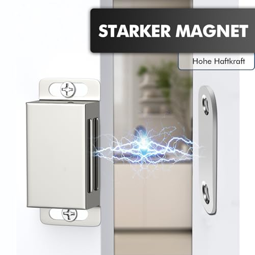 shinfly Türmagnet, Magnetschnäpper Schrankmagnete Schubladen Türschließer Türmagnet, Haltekraft 4kg,Magnete für Schranktüren 8 Stück Türmagnete, für Küchenschränke