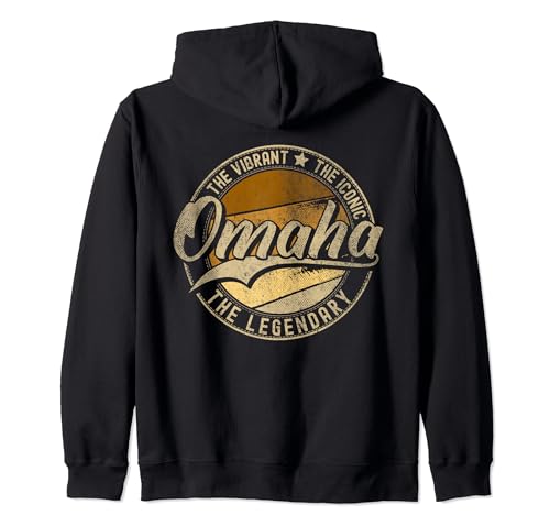 Omaha NE | Nebraska Vintage Distressed Sudadera con Capucha