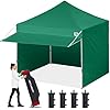 ABCCANOPY Ez Pop up Canopy Tent with Awning and Sidewalls 10x10 Market -Series, Forest Green