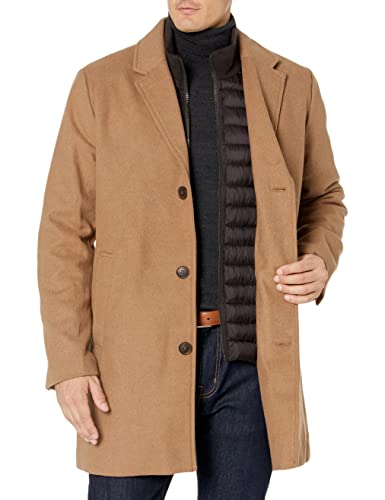 Dockers Men's Henry Wool Blend Top Coat, Camel, Large #TOP3