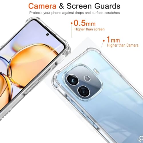 Image of Lustree iQOO Neo 10R Back Cover Transparent Case | Clear TPU Shockproof Case with Four Corner Protection & Raised Camera Guard | Slim Protective Mobile Phone Cover for iQOO Neo 10R