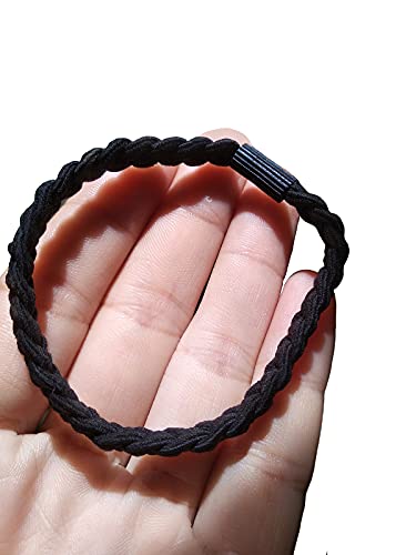 Elastics Hair Ties Braided Hair Tie Women Fashion Hair Bands Ponytail Holders Headband Soft Beauty Hair Ties For Women Thick Hair (Black 3 Pieces) #TOP2