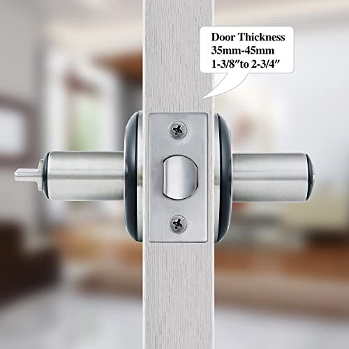 Baolong Brushed Nickel Door Knob With Lock Storm Door Handle,Round Privacy Lever Lock For Bathroom Straight Heavy Duty Lever Door Handles Keyless. #TOP4