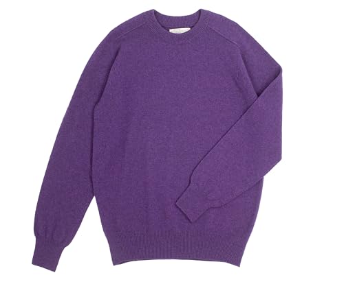 Image of Genuine Scottish Knits Lambswool Crew Neck Jumper Royal Violet Large