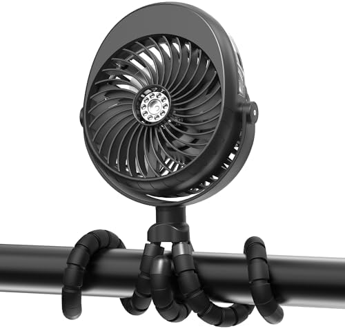 2026 Upgraded Misting Baby Stroller Fan Rechargeable, Flexible Tripod Clip for Car Seat Crib, Baby Shower Gifts & Baby Registry Search, Newborn Essentials for Beach Travel, Disney Summer Essentials