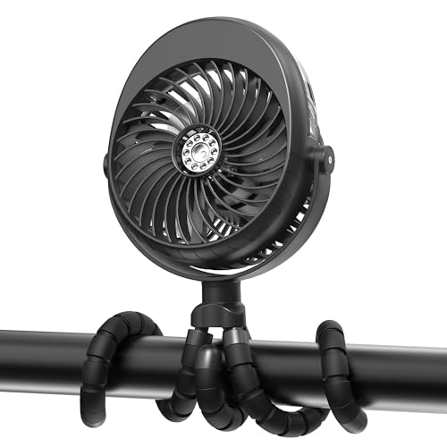 2026 Upgraded Misting Baby Stroller Fan Rechargeable, Flexible Tripod Clip for Car…
