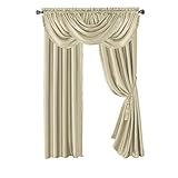 Elrene Home Fashions Versailles Vorhang aus Kunstseide, verdunkelnd und energieeffizient, mit Stangentasche, Fenstervorhang, Stoff, elfenbeinfarben, 52 in x 108 in (1 Panel)