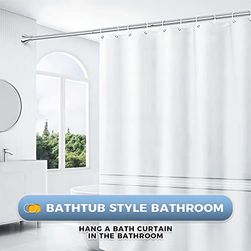 Aizesi Shower Curtain Rod, 36-63 Inches Tension Curtain Rod, Adjustable Curtain Rod No Drilling, Rust-Resistance And Non-Fall Down Spring Tension Rod, Shower Rod For Bathroom, Silver #TOP4