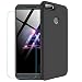 Produktbild Huawei Y6 2018/Honor 7A Hülle + Panzerglas, Lanpangzi Schutzhülle PC Hartschale 360 Grad Full-Cover Anti-Schock HandyHülle Anti-Kratz Stoßfänger Case mit Panzerglasfolie, Schwarz