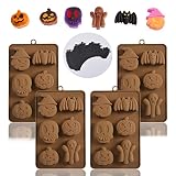 4PCS Halloween Silicone Cake Mold, Silicone Baking Molds, Muffin Molds with Pumpkin, Evil Shape for