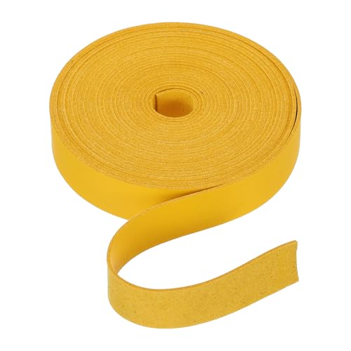 Rebower Flat Leather Cord,197 Inch 15mm Leather String PU Faux Leather Strips Strap,[for Jewelry Making DIY Craft Projects Belts Keychains Accessories]-5m/Yellow