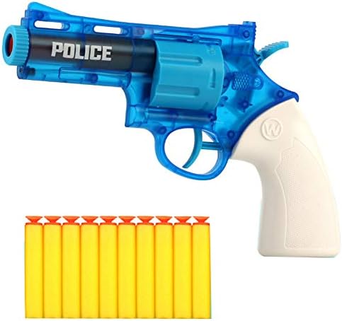 Multi-Purpose Toy Revolver Guns， Soft Bullet Toy Blaster Revolver Guns for Boys， Water Guns Toy for Boys ，with 10 Soft Foam Darts for Kids， Teens, Adults