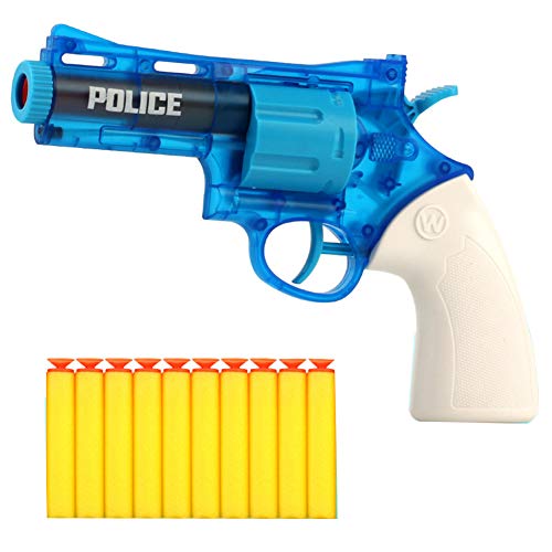 Multi-Purpose Toy Revolver Gunsï¼Œ Soft Bullet Toy Blaster Revolver Guns for Boysï¼Œ Water Guns Toy for Boys ï¼Œwith 10 Soft Foam Darts for Kidsï¼Œ Teens, Adults (Blue)â€¦