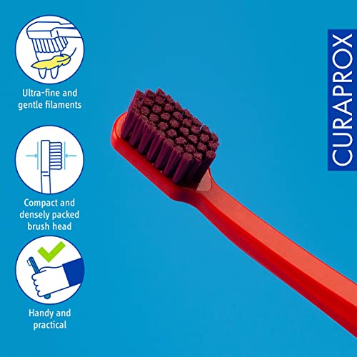 Curaprox CS 12460 Velvet Soft Zahnbürste – Pflege Für Empfindliches Zahnfleisch | Ultrasanfte Reinigung Mit 12.460 Filamenten | Einzelpackung, Kupferrot-burgund – Bild 4