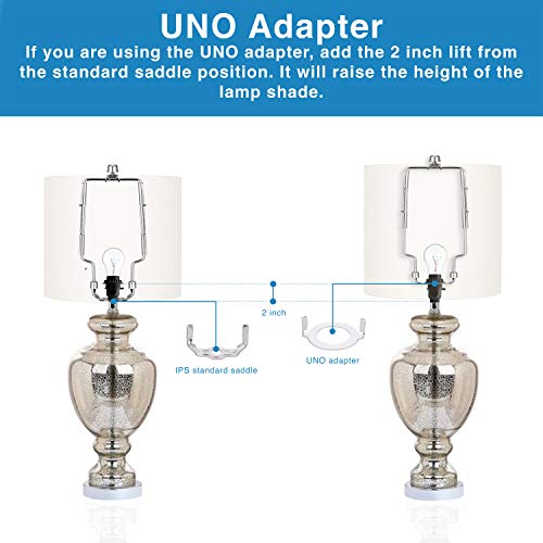 7” 8” 9” inch Adjustable Lamp Harp fits Regular Saddle Base or UNO Collar Ring Adapter for E26 phenolic Socket, Works with Any lamp Style. - Thumbnail 5