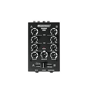 OMNITRONIC GNOME-202 Mini-Mixer schwarz | 2-Kanal-DJ-Mixer im Miniaturformat | Extrem leichter und kompakter DJ-Mixer…