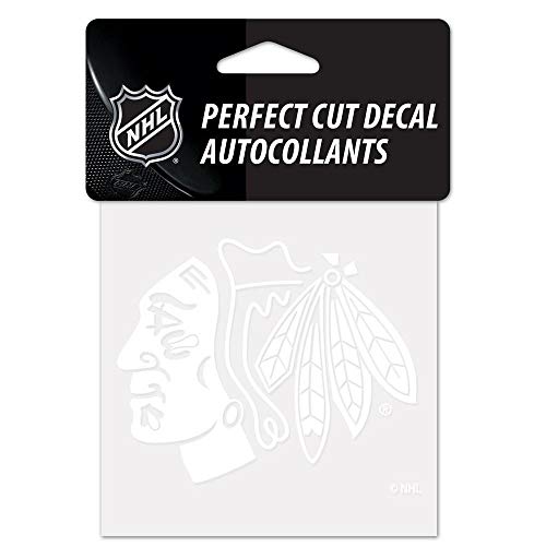 WinCraft NHL Chicago Blackhawks 4x4 Perfect Cut White Decal, One Size, Team Color