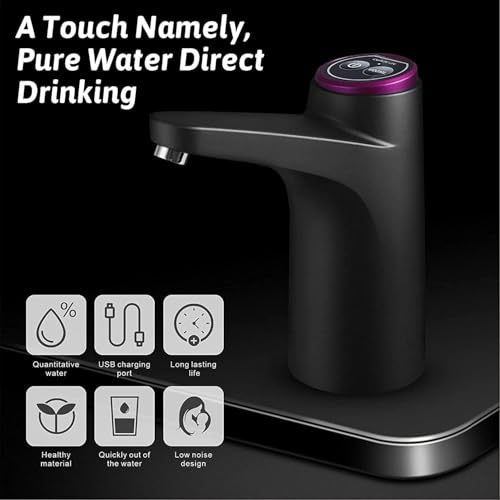 Image of TEKCOOL Electric Water Dispenser Pump for 20 Litre Bottle | Automatic Drinking Water Can Dispenser | Portable, Foldable, USB Rechargeable Pump for Home, Office, Outdoor - 1200mAh Battery (Standard),