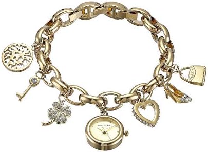 Anne Klein Women's Premium Crystal Accented Charm Bracelet Watch