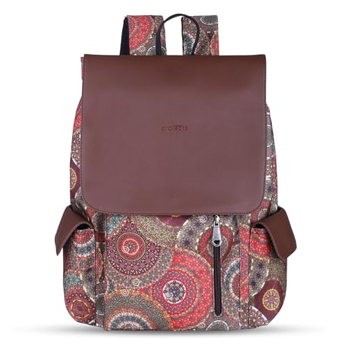 Image of Protecta Prisma Floral Printed Laptop Backpacks for Women and Men Fits 16Inch MacBooks Water-Repellent Bag for Office Collage and Travelling Print Padded Sleeve Lightweight Durable Design 18L