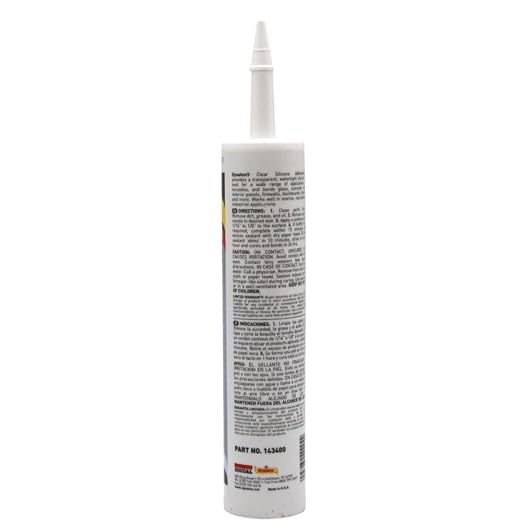 Dynatex Adhesivo Sellador de Silicona RTV Transparente 300 ml Tubo Cartucho (1 Unidad) | Sellado Impermeable Marino RV Industrial, Fabricado en EE.UU. miniatura 2
