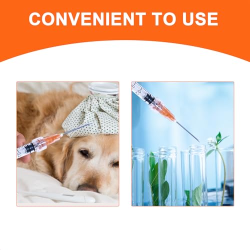 1ml ,100 Pack, 25G 1 inch Syringes with Needle, Needle Luer Lock Syringe, Individually Sealed Package for Scientific Labs,Feeding Small Animals,Dispensing,Applicator,Watering.