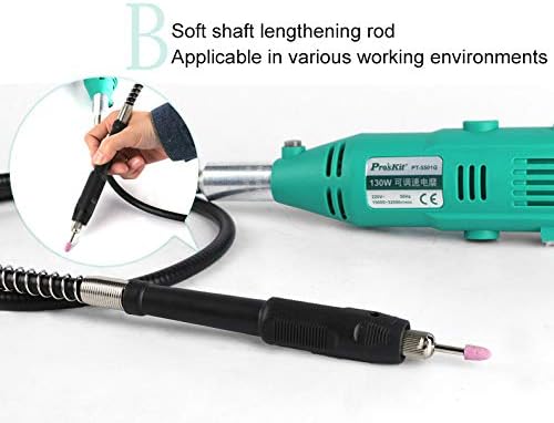 Miniatura 3 de PT-5501G Herramienta Rotativa de Velocidad Variable Herramientas Eléctricas 130W Mini Taladro 6 Posiciones Para Dremel Herramientas Rotativas Mini