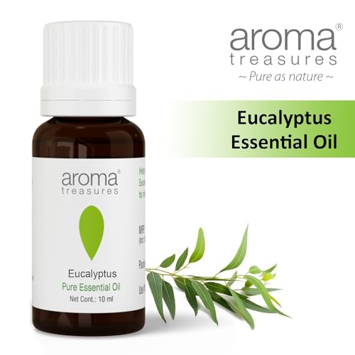 Image of Aroma Treasures Eucalyptus Essential Oil | 100% Pure & Natural Theraputic Essential oil for healthy Skin, body, Aromatherapy - 10ml