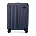 WITTCHEN Stripes Line Valigia da cabina 55 × 39 × 20 cm (M) | (36 L), ABS rigido, 4 ruote 360° e lucchetto combinazione | Trolley bagaglio a mano formato, Ryanair/ITA Airways - Colore: Blu navy