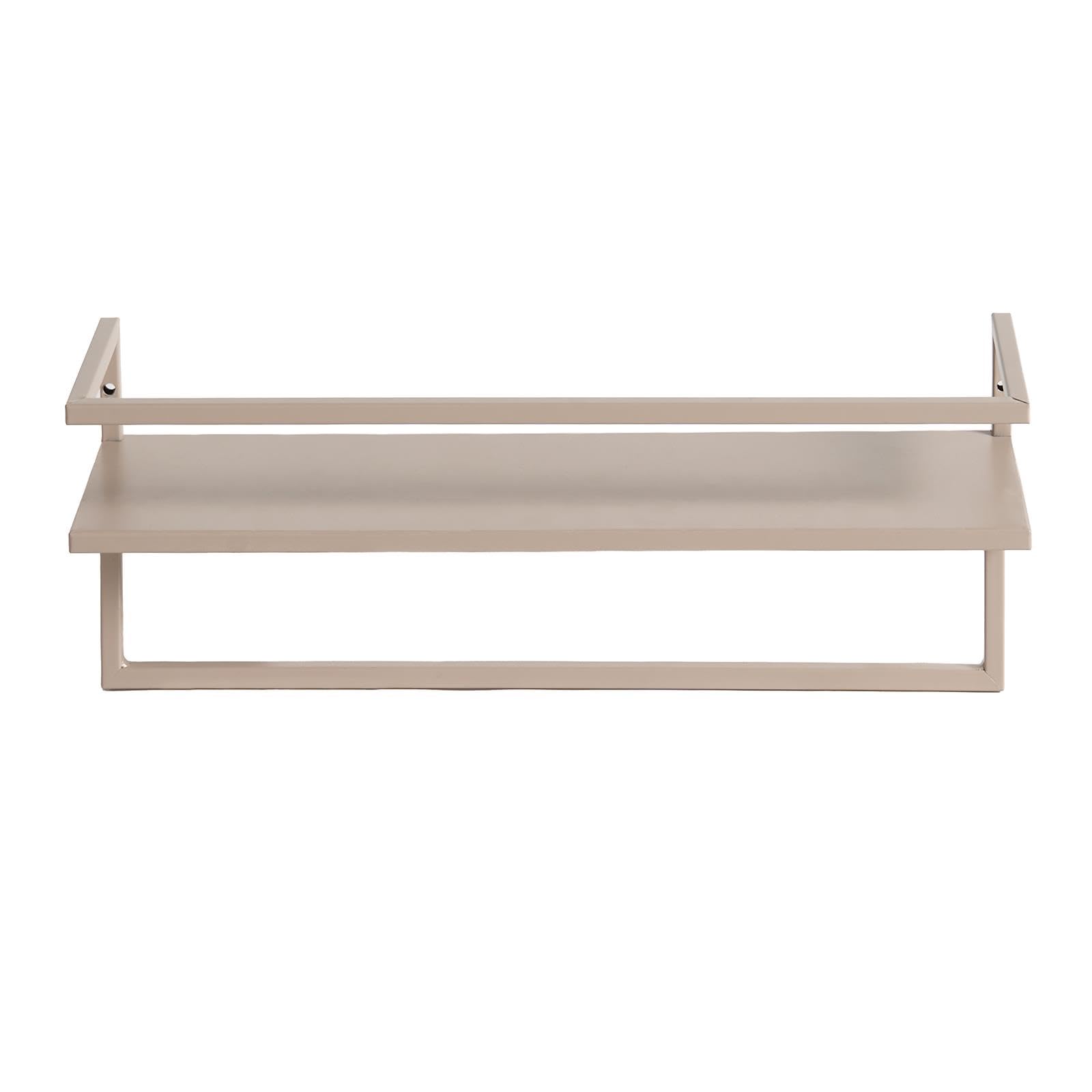 Ohs Natural 2 Tier Towel Rail Wall Mounted, Metal Towel Rail With Shelf Space Saving Bathroom Towel Rack Easy To Install Rustproof Towels Holder Shower Kitchen Storage Bathroom Shelf, - 12X45x15cm
