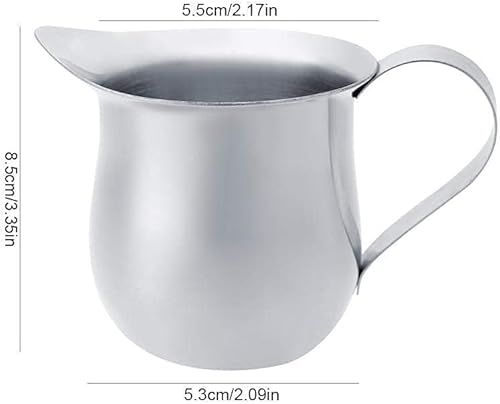 Miniatura 2 de Fdit Jarra de espuma de leche de acero inoxidable para café, crema, café expreso, latte art, 2.0 fl oz/3.0 fl oz/5.1 fl oz (2#)
