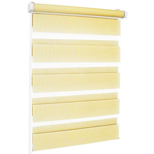 ROLLMAXXX Duo-rollo Doppelrollo Klemmfix ohne Bohren (130 x 150 cm, Gelb)