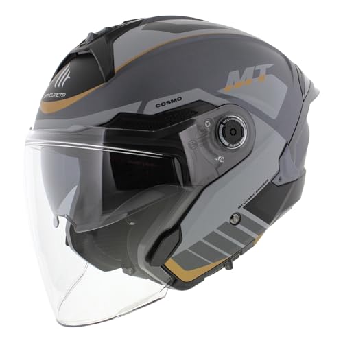 MT Helmets Cosmo SV – Casco Moto Jet Sport con Visor Solar Retráctil, Pantalla de Extracción Rápida Patentada, Interior Lavable y Preparado para Intercomunicador UCS | Homologado ECE 22.06 & DOT