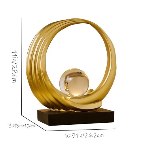 Estatua abstracta de resina diseño moderno dorado miniatura 3