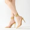 Sandalias de tacón stiletto con cordones para mujer - Punta abierta, correa transparente, tobillero ajustable, tacones altos (Moroni) 6