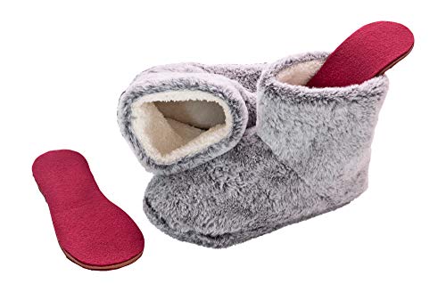Snookiz Cozy Heated Booties Slippers for Women with Microwaveable LavaTech Inside Non- Electric