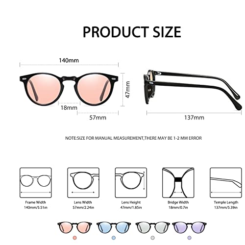 Image of K.LAVER Photochromic Polarized Sunglasses For Men Women UV Protection Round Clear Driving Glasses Anti Glare Eyewear Glasses